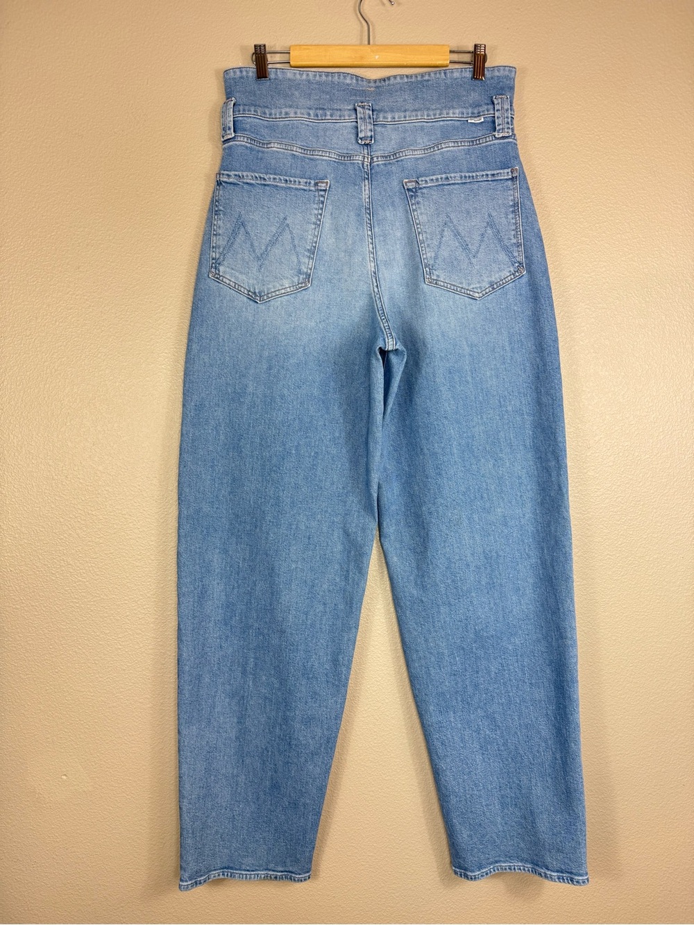 MOTHER Pixie bandit starlet sneak High Waisted‎ Light Blue Jeans plus size 34 D